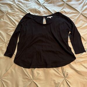 American Eagle Outfitters Black Keyhole Blouse